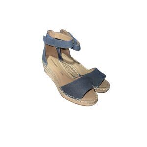 Rockport Marah Espadrille Wedge Sandals Denim Blue - Womens Size 5.5 NWB